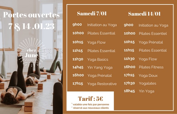 chez June planning réservations yoga pas cher bon plan