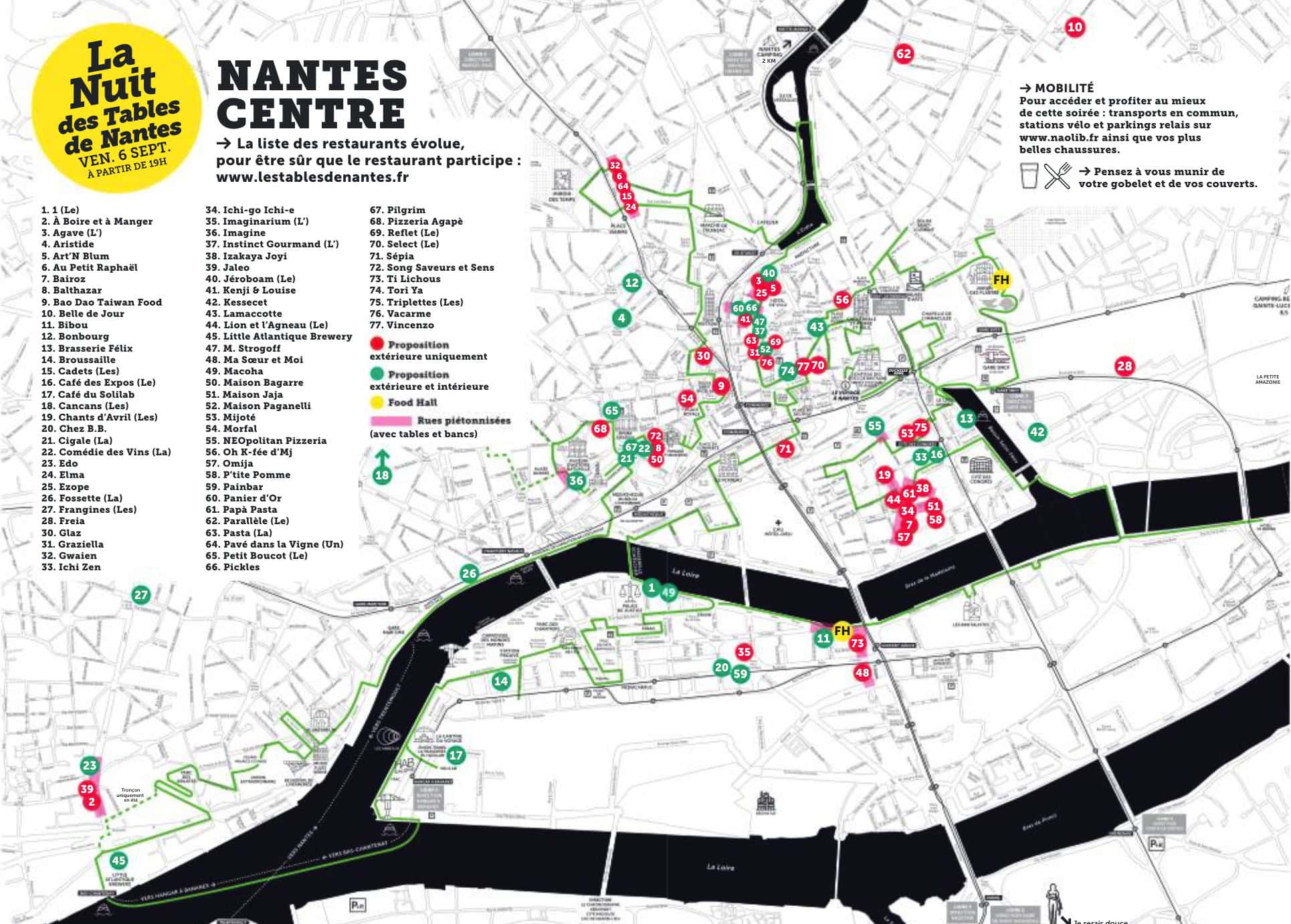 Plan de la Nuit des Tables